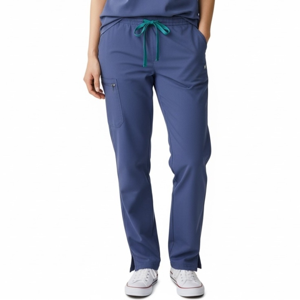 FIGS Women’s Yola Skinny Straight Leg Scrub Pants in Big Sky Blue | Size XS